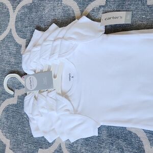 Carters Bodysuits, 5 Pack, 9 Month Size, Little Layette, White Short Sleeve, NWT